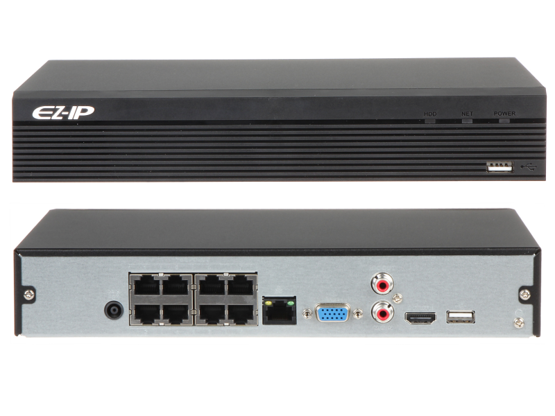 Rejestrator IP 8-kanałowy z PoE DAHUA EZ-IP NVR1B08HS-8P, MONITORING FIRMY